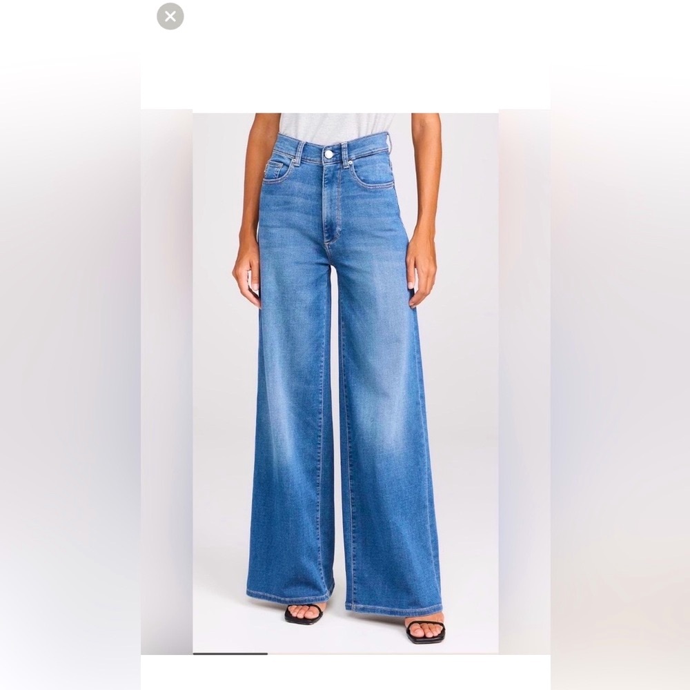 DL1961 Hepburn Wide Leg Jeans high rise vintage 31” in Light Blue size 25